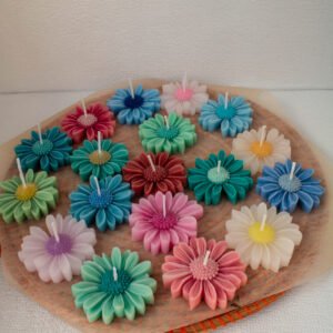 Flor de Cera de Soja Artesanal "Dalia" (40g) - Aroma Vainilla